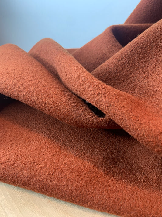 Boiled Wool 100% merino - rust $75.00 per metre